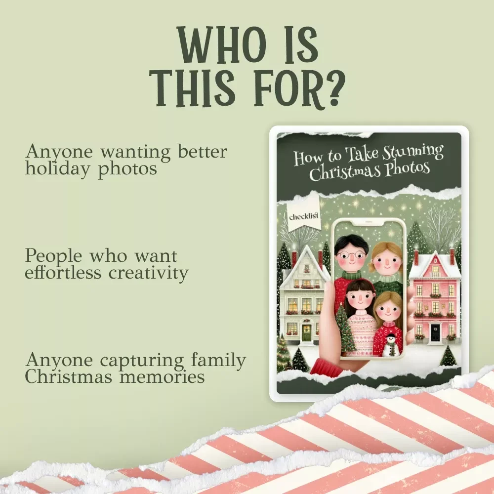 How to Take Stunning Christmas Photos – Printable Photography Checklist for Beginners | Holiday Photo Guide | how to take good christmas photos