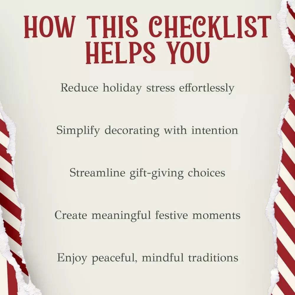 The Joyfully Minimalist Christmas Checklist | Printable Minimalist Christmas Guide | Holiday Decluttering eBook | Simple Christmas Planner