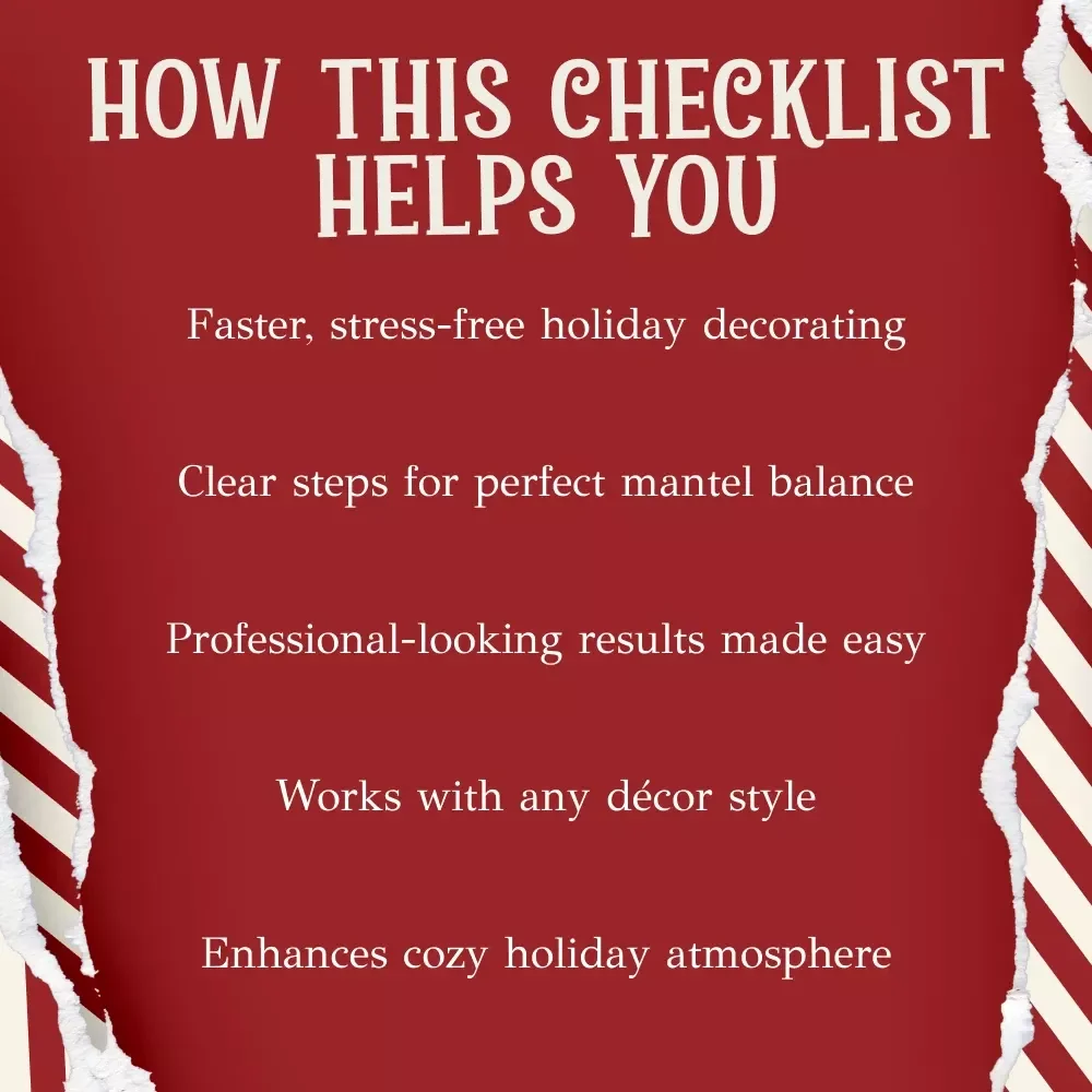 Christmas Fireplace Decorating Checklist | Holiday Mantel Styling Guide | Cozy Christmas Décor Printable | Festive Mantel Inspiration Digital Download