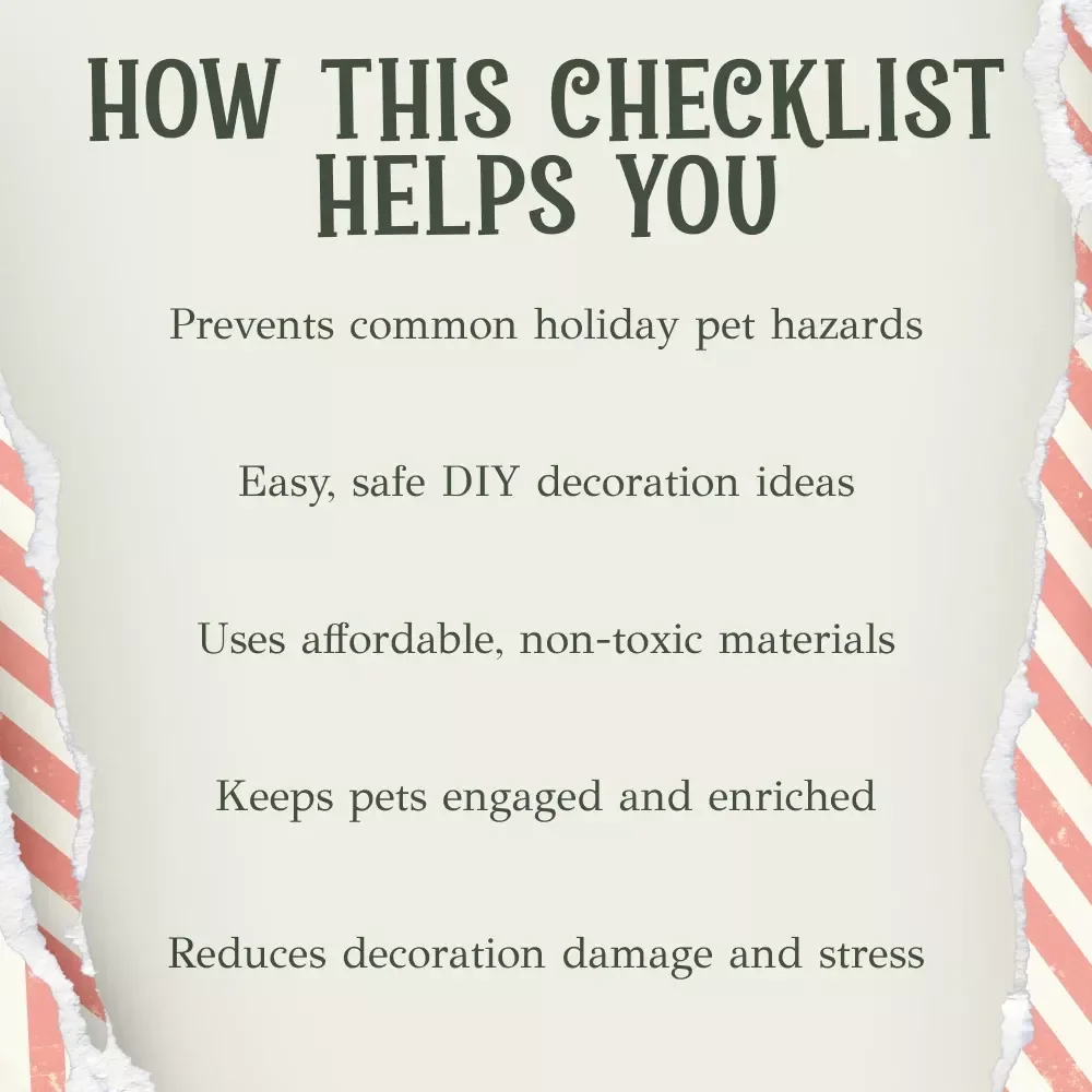 Pet-Safe Decoration Checklist | Holiday Safety Guide for Pets | how to make pet-safe decorations | Printable Pet-Friendly Décor Checklist for Safe DIY Home Decorating
