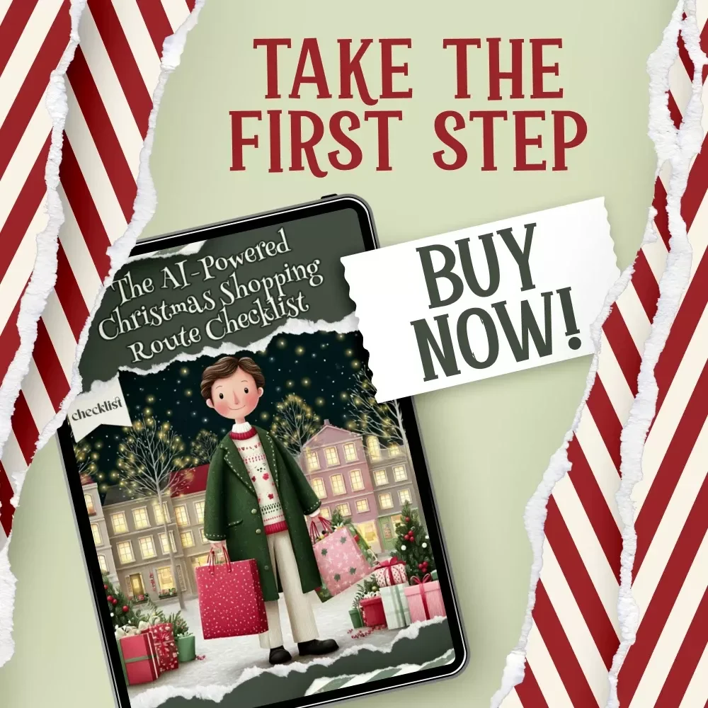 The AI-Powered Christmas Shopping Route Checklist | Digital Download | Holiday Planning Guide | how to use ai to plan the most efficient christmas shopping route | Christmas Shopping Planner