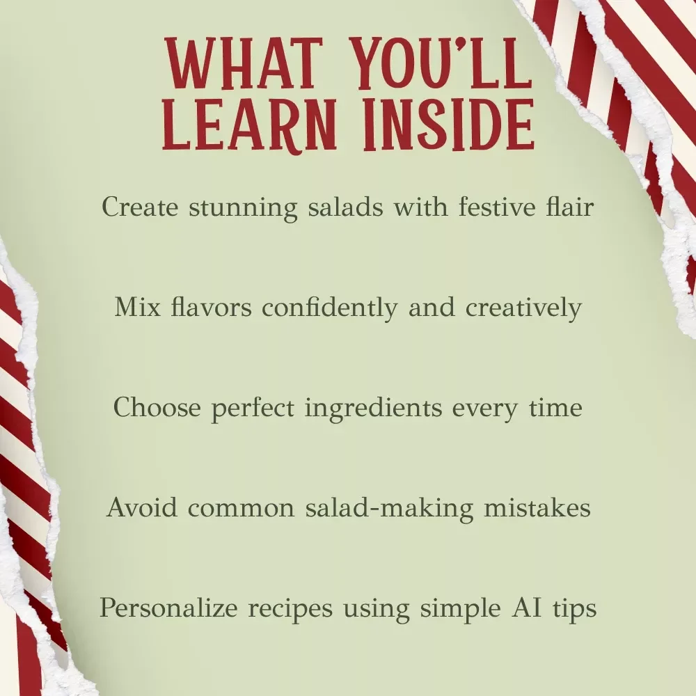 Festive Greens: Crafting a Christmas Salad That Dazzles – Holiday Recipe eBook for Home Cooks | how to make a festive salad for christmas | Christmas Kitchen Guide