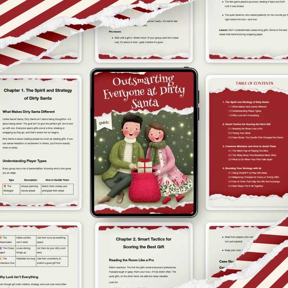 Outsmarting Everyone at Dirty Santa: The Ultimate Guide to Winning the Gift Exchange - Digital Download eBook