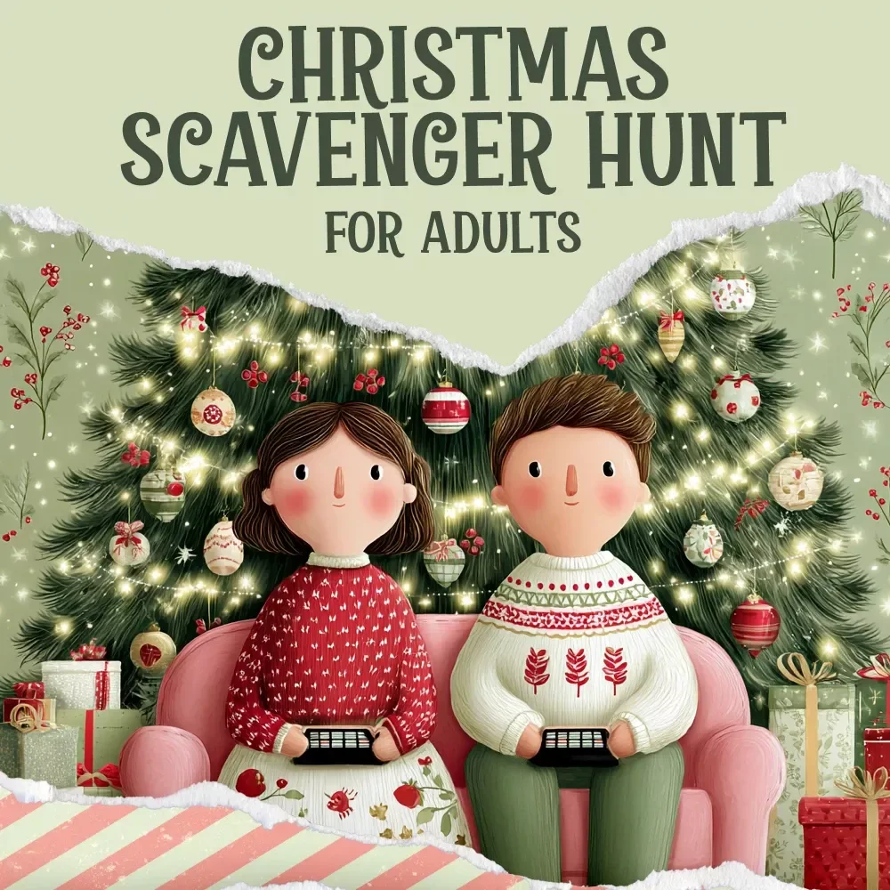 The Ultimate Christmas Scavenger Hunt Checklist for Adults | Holiday Party Game Printable | Fun Christmas Game for Adults | Festive Digital Download