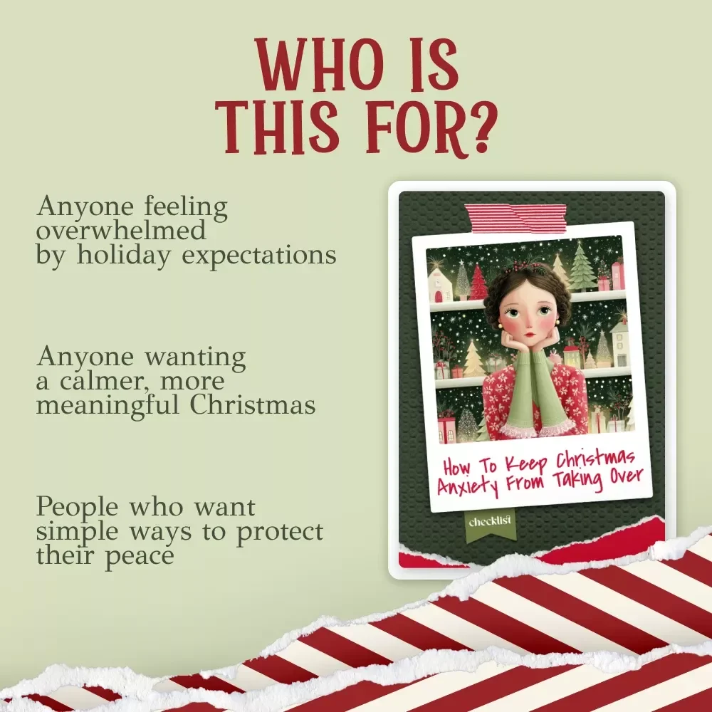 How to Keep Christmas Anxiety From Taking Over Checklist | Digital Download for Holiday Stress Relief | why does christmas cause anxiety Guide