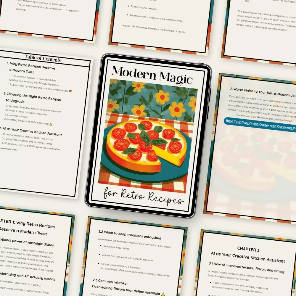 Modern Magic for Retro Recipes | How to Use AI to Modernize Retro Recipes | Digital Cooking Guide for Vintage Food Lovers, Home Cooks & Content Creators
