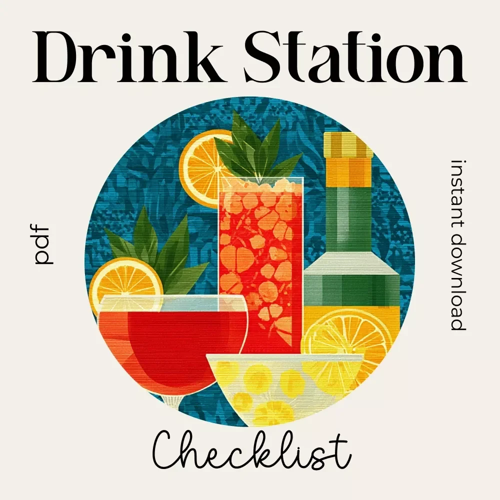 Your Ultimate Checklist for a Welcoming Drink Station | Entertaining Made Easy | Digital Download with Tips for Creating a Welcoming Drink Station for Guests