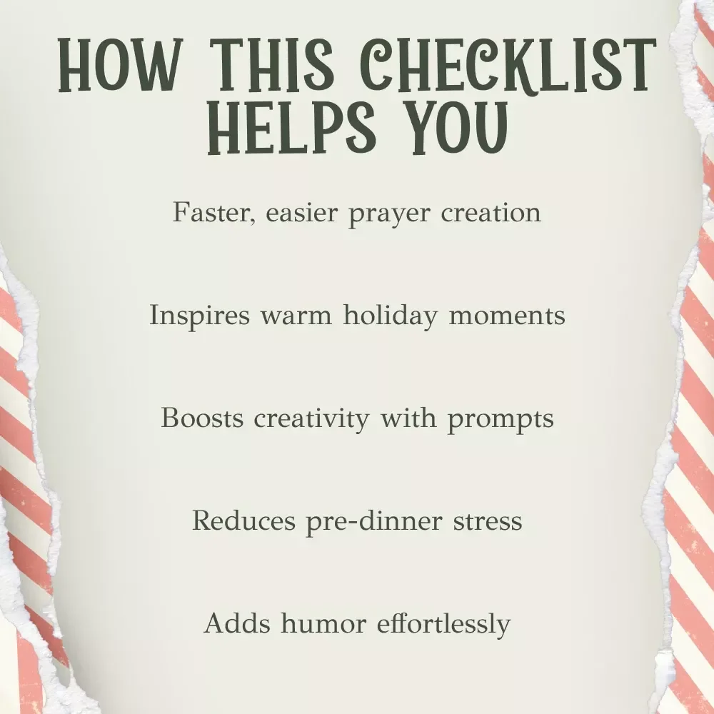 AI-Enhanced Christmas Dinner Prayer Checklist | How to Use AI to Help You Write a Christmas Dinner Prayer | Holiday Prayer Writing Guide for Families