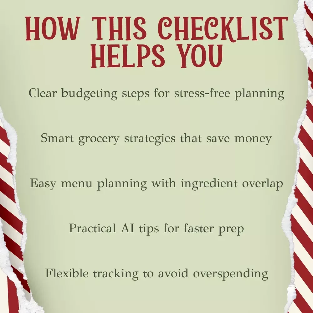 Christmas Dinner Budget Checklist | Holiday Meal Planner | Festive Savings Guide | how to budget for christmas dinner
