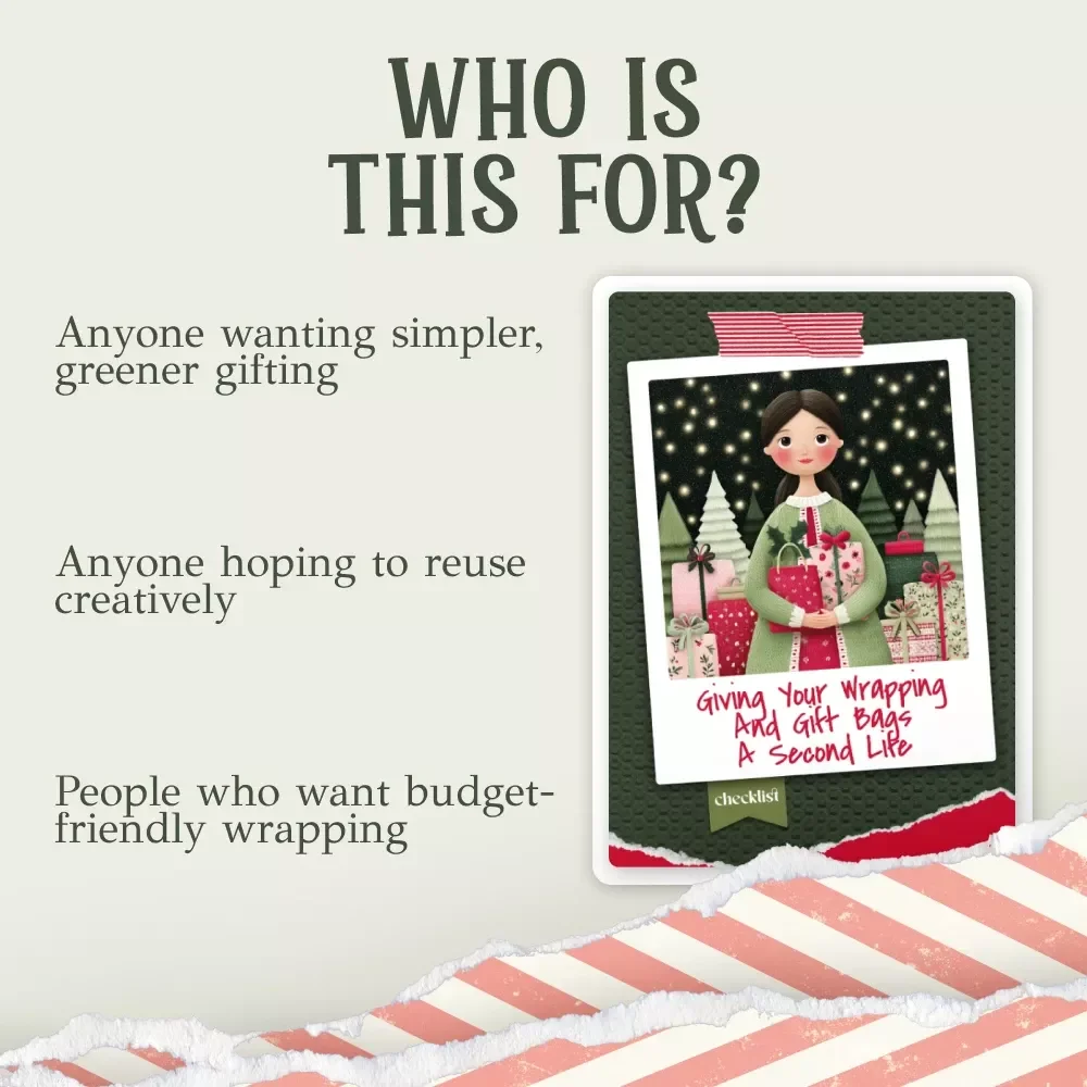 Giving Your Wrapping and Gift Bags a Second Life – Sustainable Reuse Checklist | Eco-Friendly Holiday Guide | how to repurpose christmas wrapping and gift bags sustainably