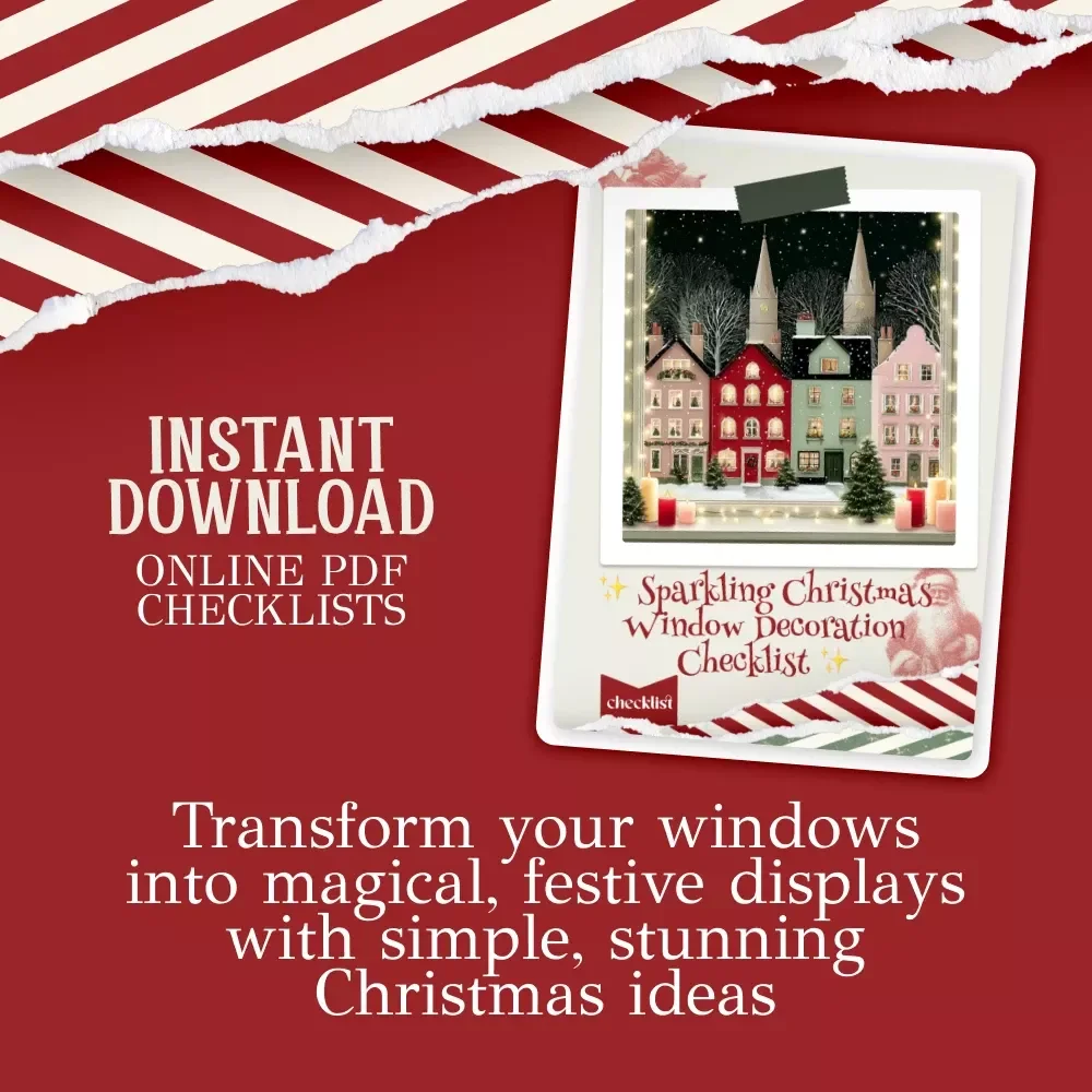Sparkling Christmas Window Decoration Checklist | Festive Holiday Printable | christmas window decorations ideas Guide for Cozy, Eye-Catching Windows
