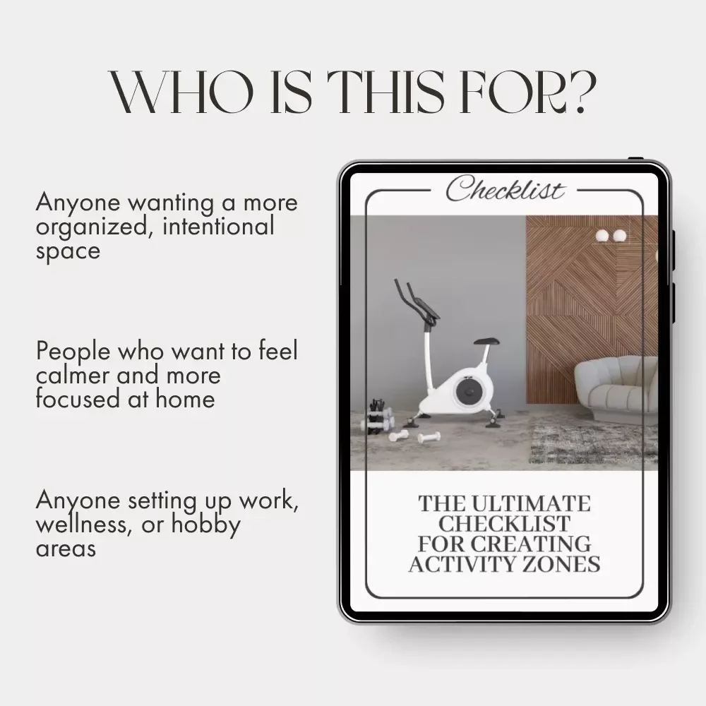 The Ultimate Checklist for Creating Activity Zones | Printable Home & Office Organization Guide | How to Create Zones for Different Activities | Digital Download