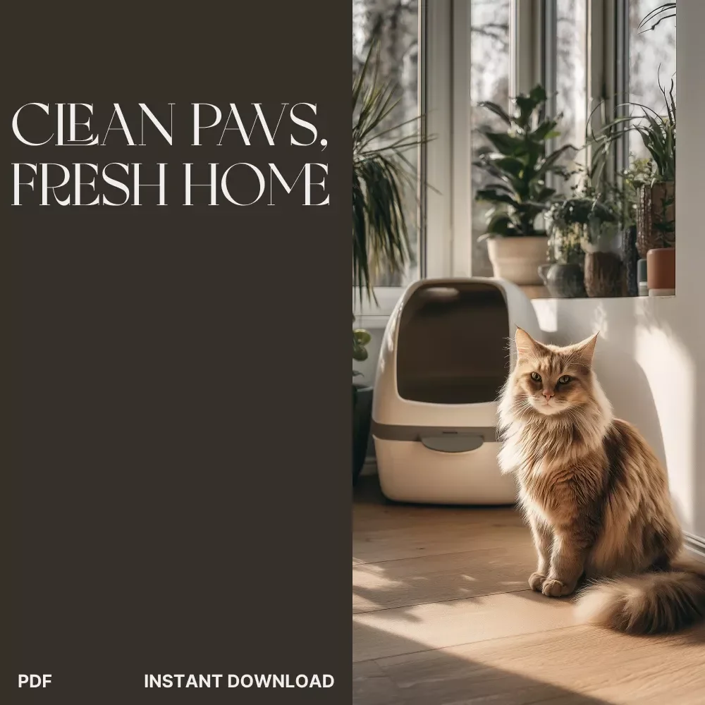 Clean Paws, Fresh Home | Cat Owner’s Guide to Odor-Free Living | Digital Download eBook & Printable Checklist for Cat Care, Litter Box Cleaning Routine, and Smart Pet Hygiene