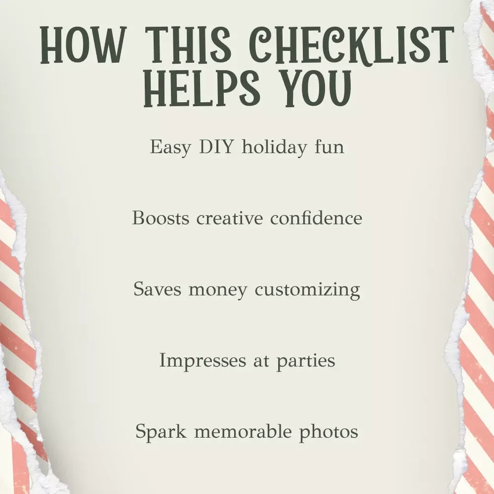 Ugly Christmas Sweater: Step-by-Step Fun | DIY Ugly Christmas Sweater Ideas Checklist | Holiday Craft Guide Digital Download