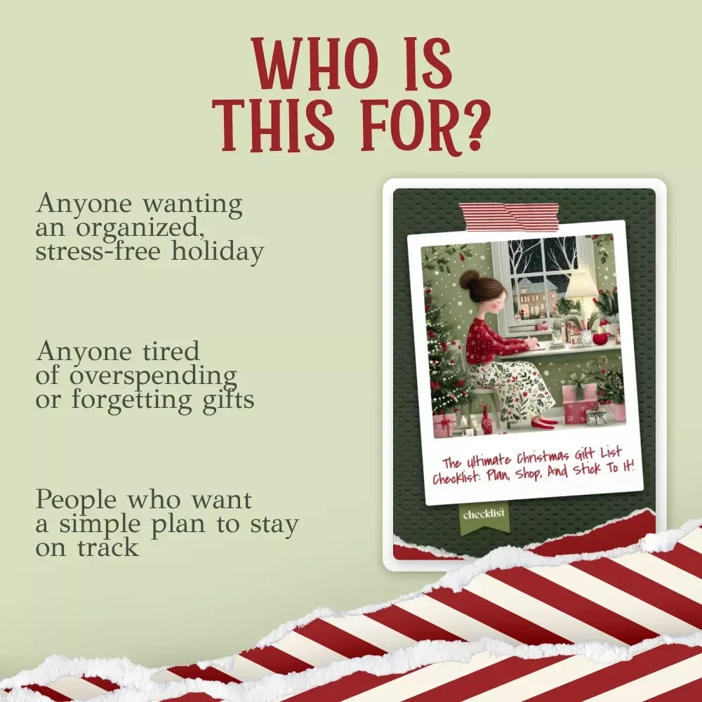 How to Make a Christmas Gift List and Stick to It Checklist | Holiday Budget Planner | Printable Digital Download | how to make a christmas gift list and stick to it