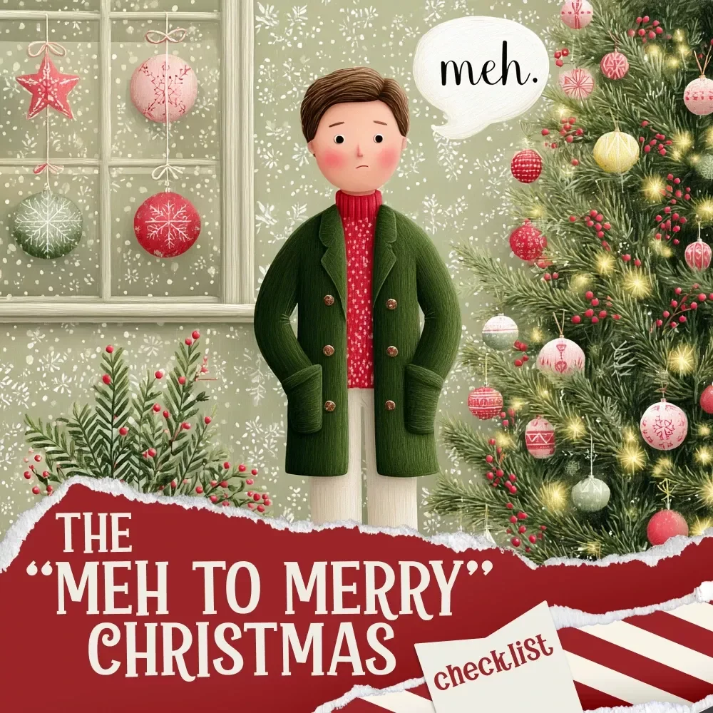 The “Meh to Merry” Christmas Checklist | Digital Holiday Mood-Boosting Guide for what to do when you're not feeling the christmas spirit | Printable Festive Pick-Me-Up