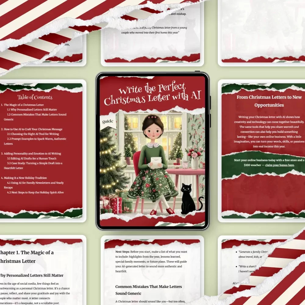 Write the Perfect Christmas Letter with AI – Festive Holiday Writing Guide for Heartfelt Messages | How to Use AI to Write a Christmas Letter | Digital Download