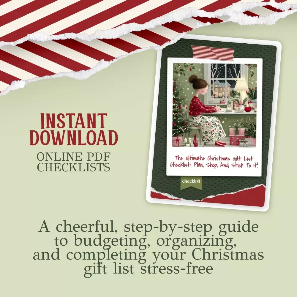 How to Make a Christmas Gift List and Stick to It Checklist | Holiday Budget Planner | Printable Digital Download | how to make a christmas gift list and stick to it