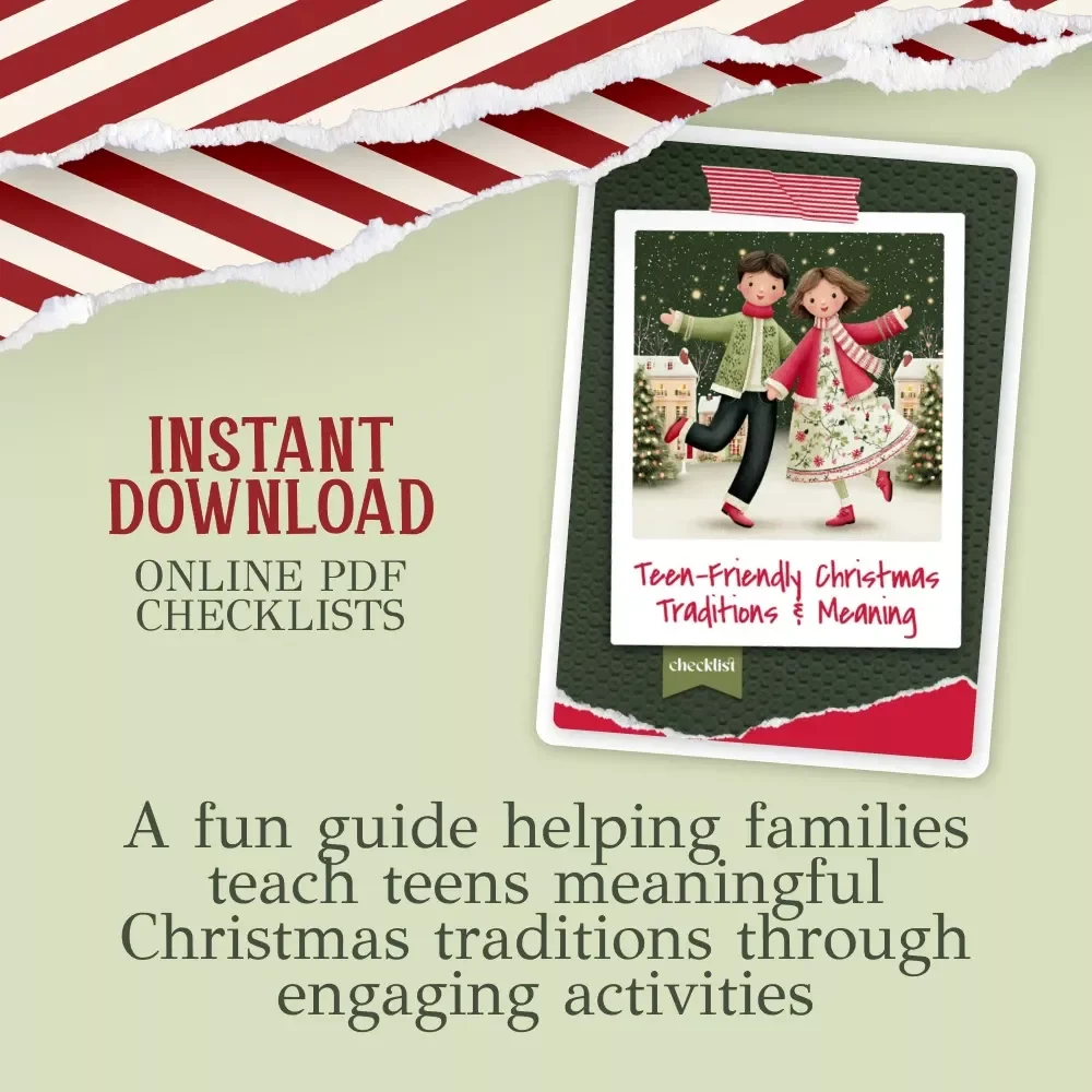 Teen-Friendly Christmas Traditions & Meaning Checklist | Holiday Guide for Families | Instant Digital Download | how to teach teens about christmas traditions and meaning