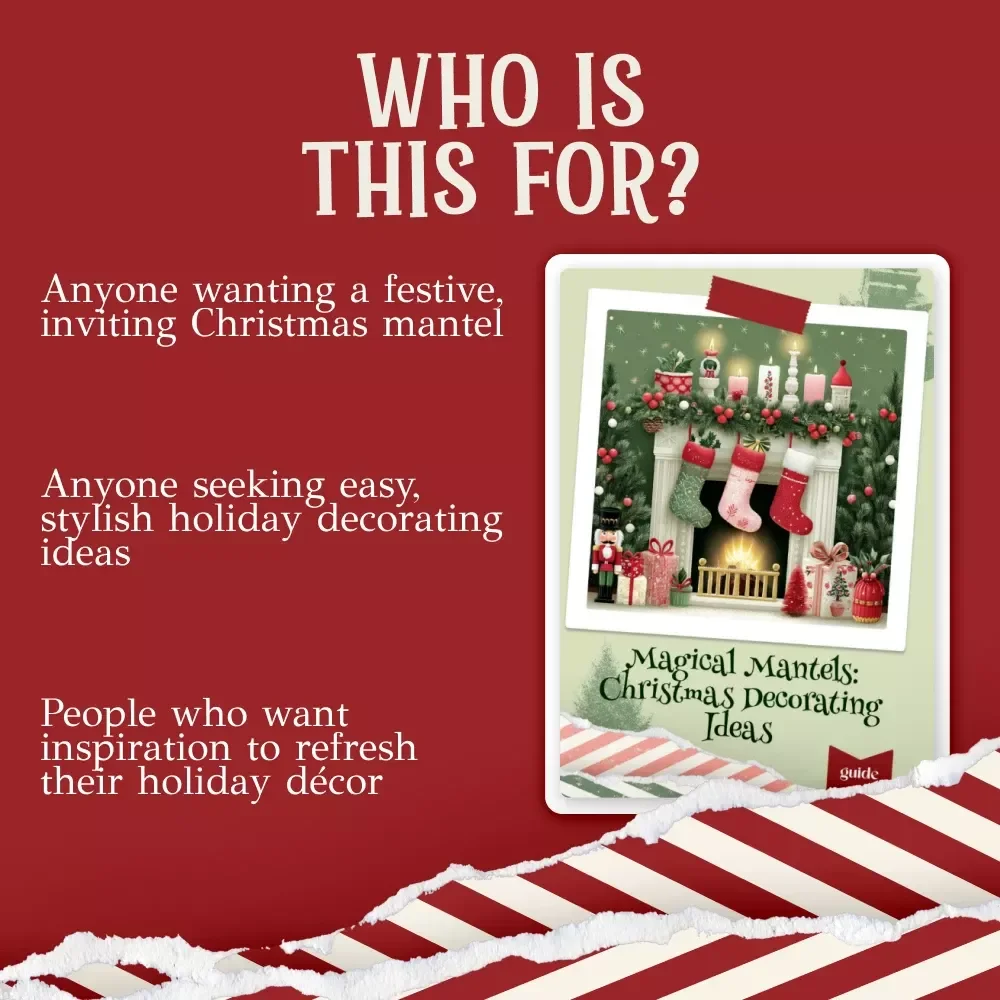 Magical Mantels: Christmas Decorating Ideas – Holiday Mantel Styling Guide for Cozy Homes | fireplace mantel christmas decorating ideas | Festive Digital Download