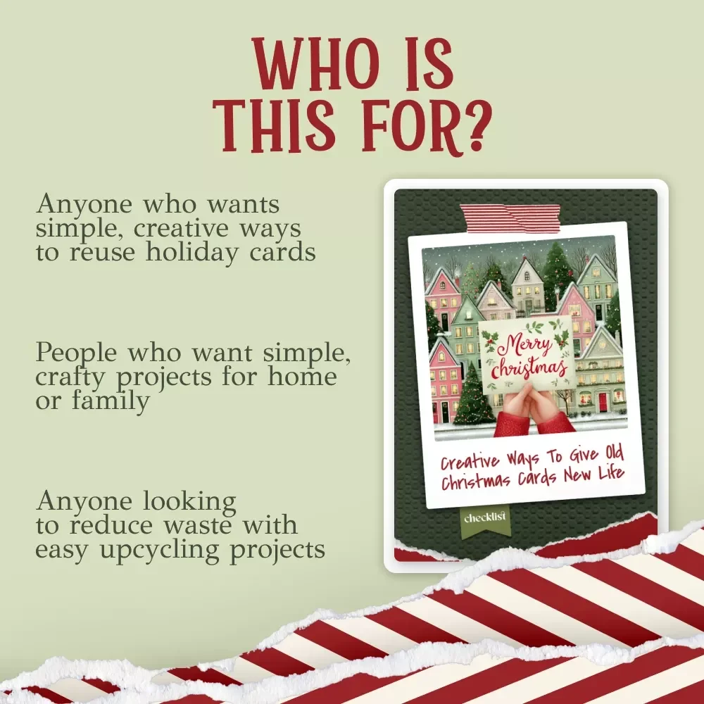 Creative Ways to Give Old Christmas Cards New Life Checklist | Digital Download | what to do with old christmas cards Ideas | Eco-Friendly Christmas Card Upcycling Guide