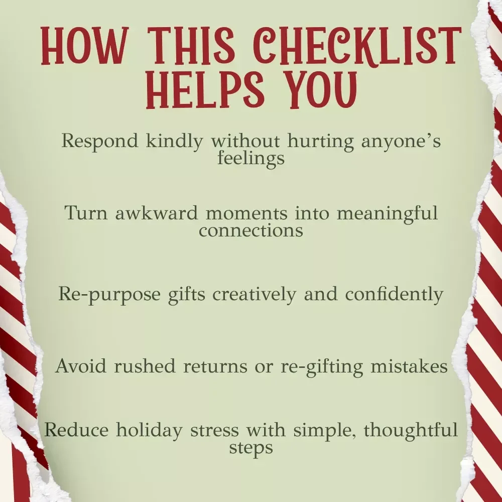 How to Handle a Christmas Gift You Don’t Love | Holiday Etiquette Guide | Christmas Digital Download | Gifting Manners Checklist for Graceful Reactions