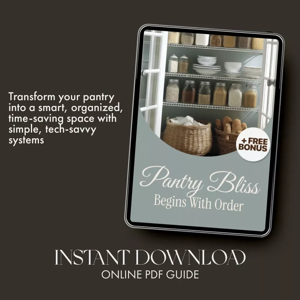 Pantry Bliss Begins with Order | Digital Download Guide for Organized Kitchens, AI-Powered Pantry Management, Decluttering & Smart Storage Checklist