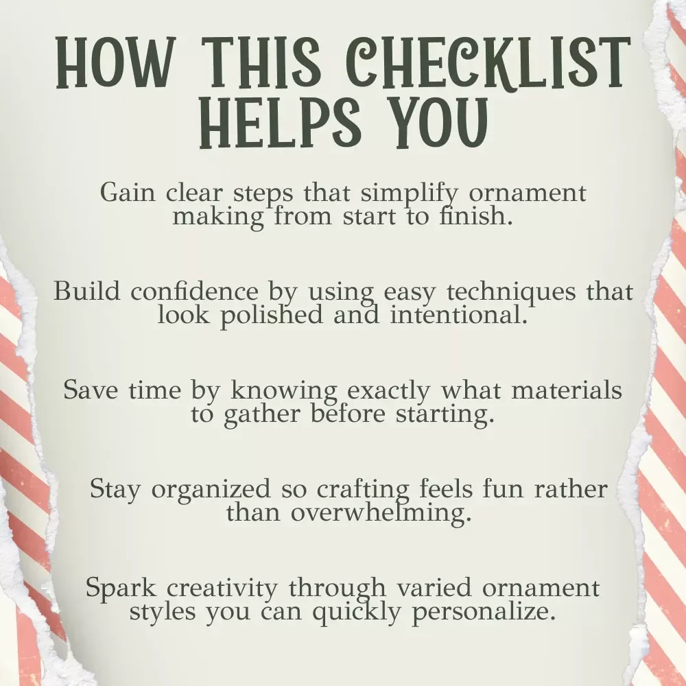 Your Ultimate DIY Christmas Ornaments Checklist | Festive Holiday Crafting Guide for All Skill Levels | Printable DIY Christmas Ornaments Checklist for Easy Handmade Decorations