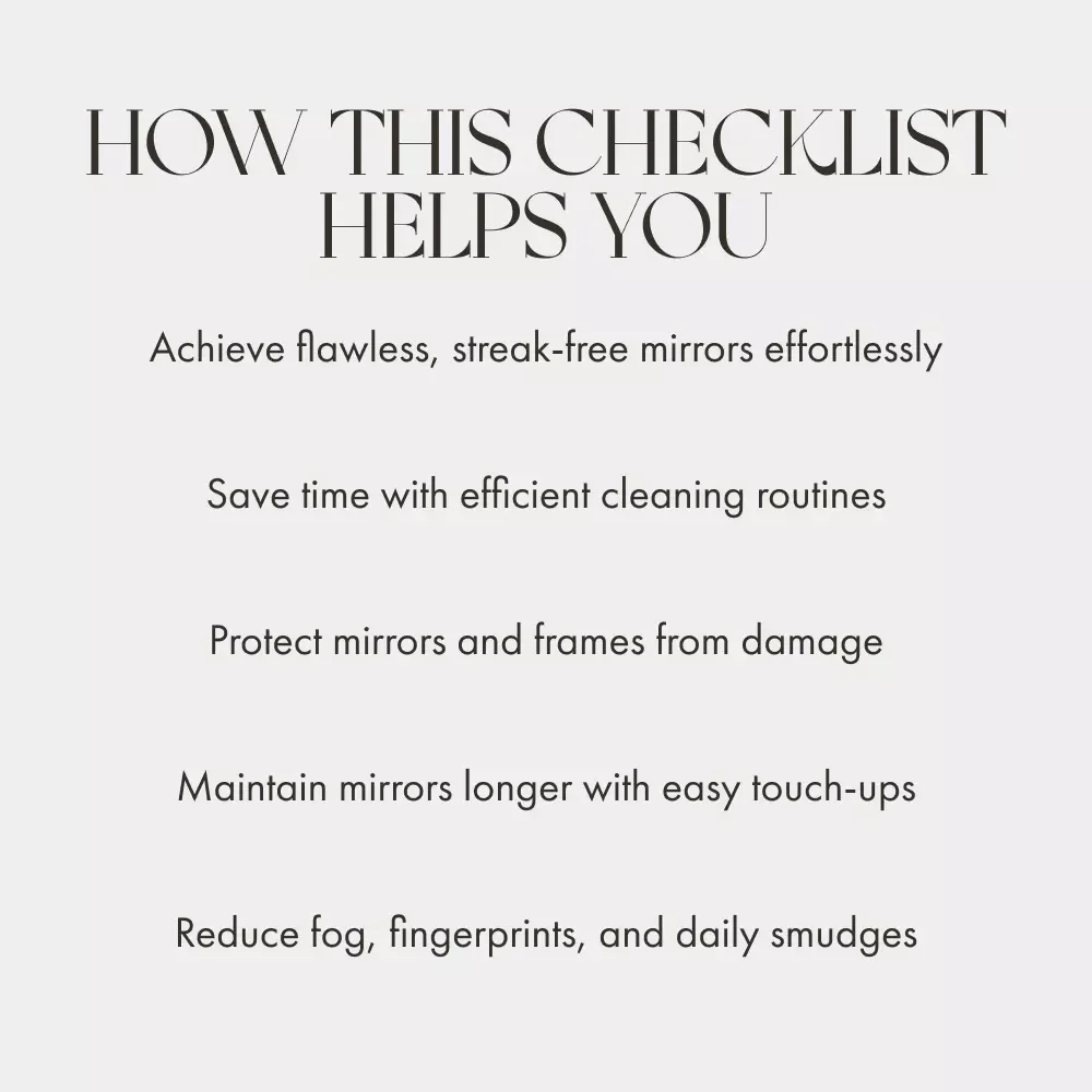 The Mirror Cleaning Master Checklist – Ultimate Guide on How to Keep Mirrors Clean, Streak-Free, and Sparkling Every Time