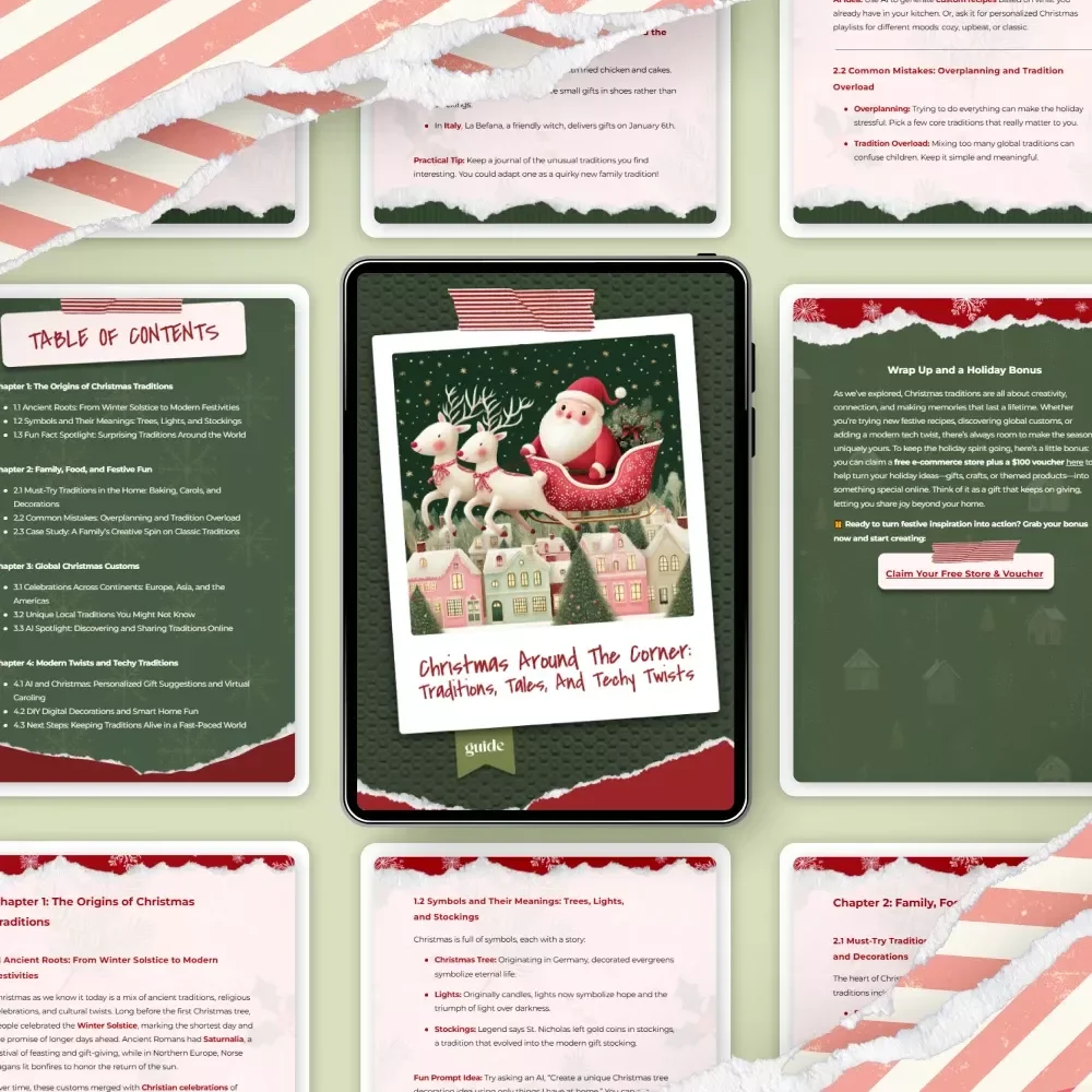 Christmas Around the Corner: Traditions, Tales, and Techy Twists – Ultimate Holiday Guide for Families, Teachers & Festive Planners | Digital Download | christmas traditions