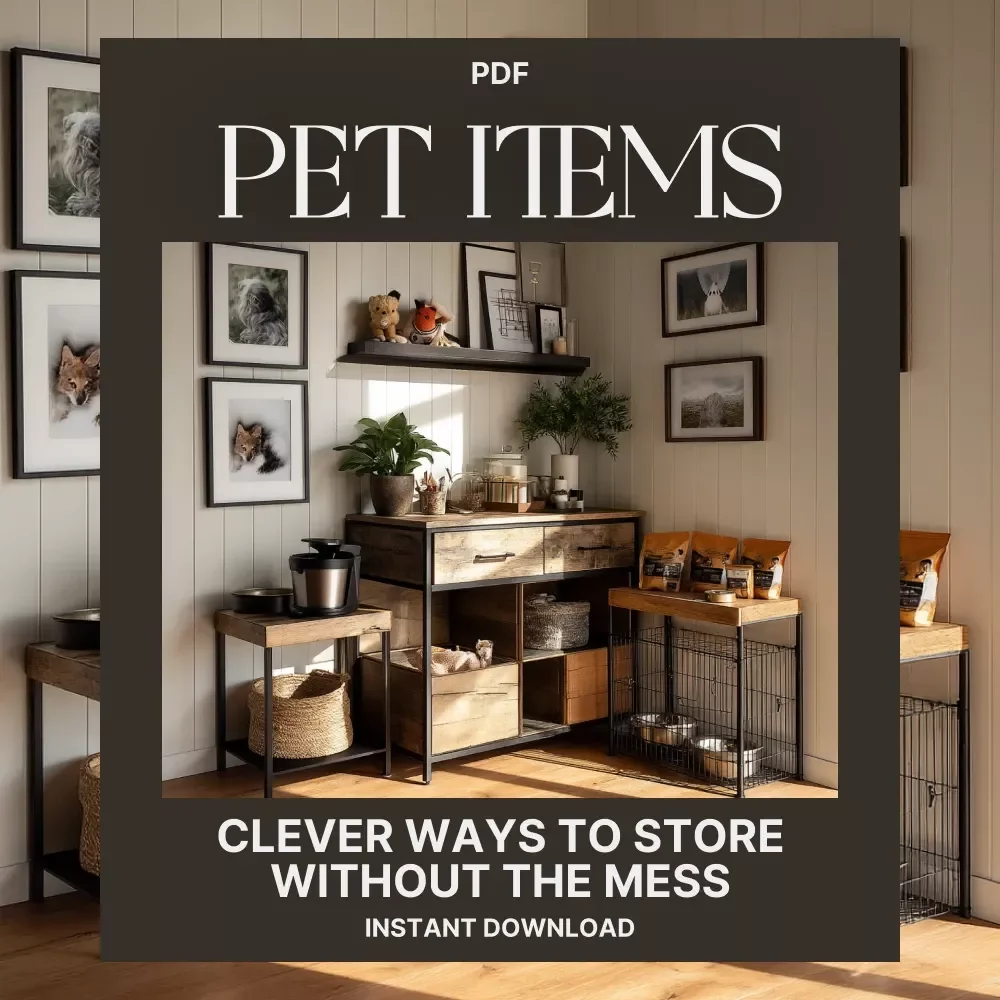 Clever Ways to Store Pet Items Without the Mess | Printable Digital Guide for Pet Owners | How to Store Pet Items Without Clutter | Home Organization eBook