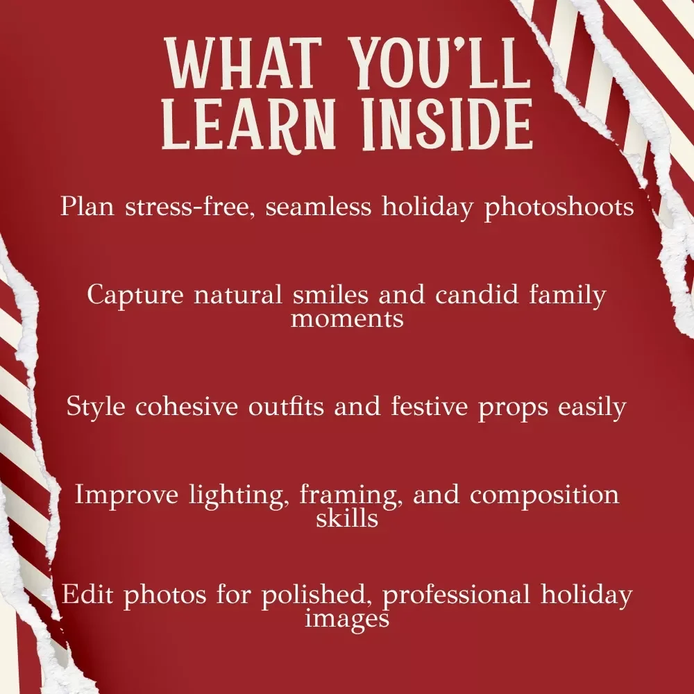 How to Capture Magical Christmas Family Photos | Holiday Photography Guide eBook | Christmas Photo Ideas | Family Photoshoot Tips | Digital Download