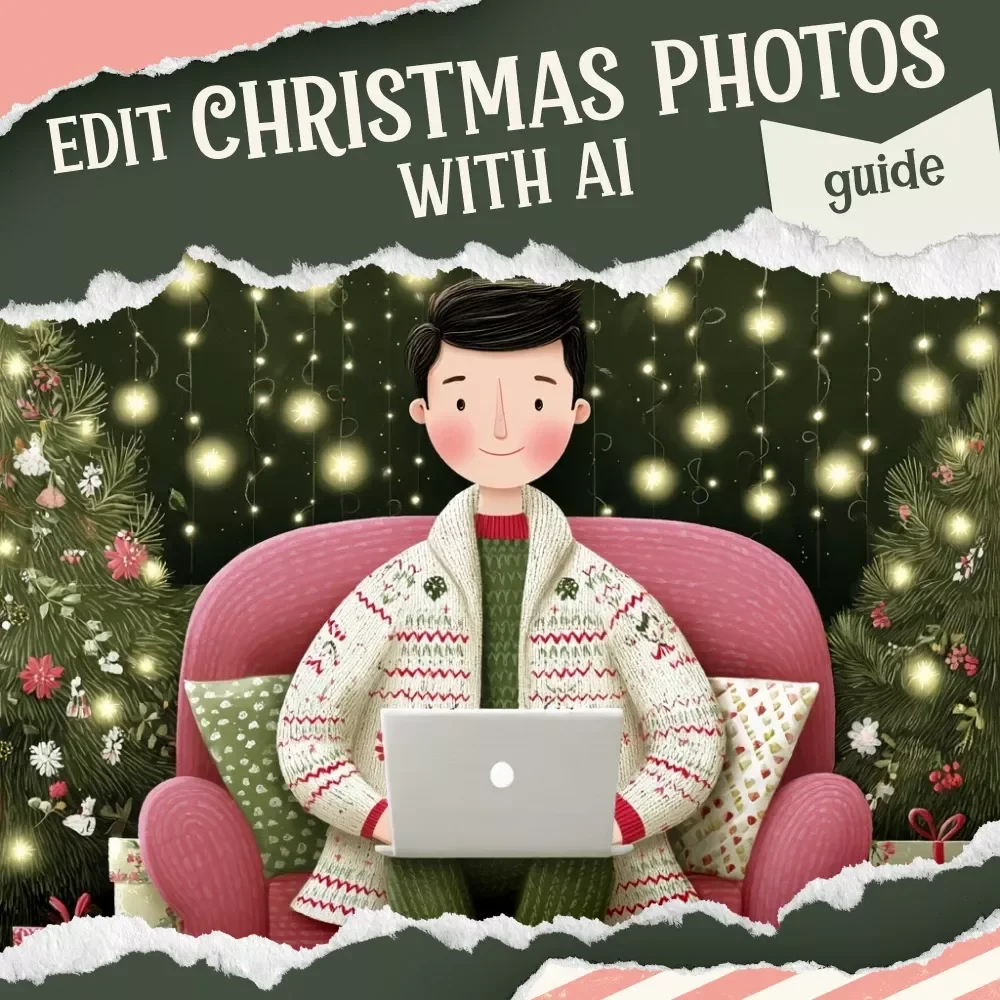 How to Edit Christmas Photos with AI – Holiday Photo Editing Guide, Festive Photo eBook, Digital Download for Easy Christmas AI Editing