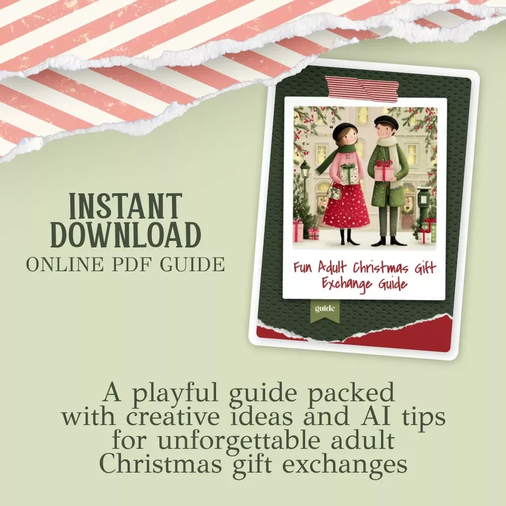 Fun Adult Christmas Gift Exchange Guide | Printable Holiday Party Guide for christmas gift exchange ideas for adults | Festive Digital Download