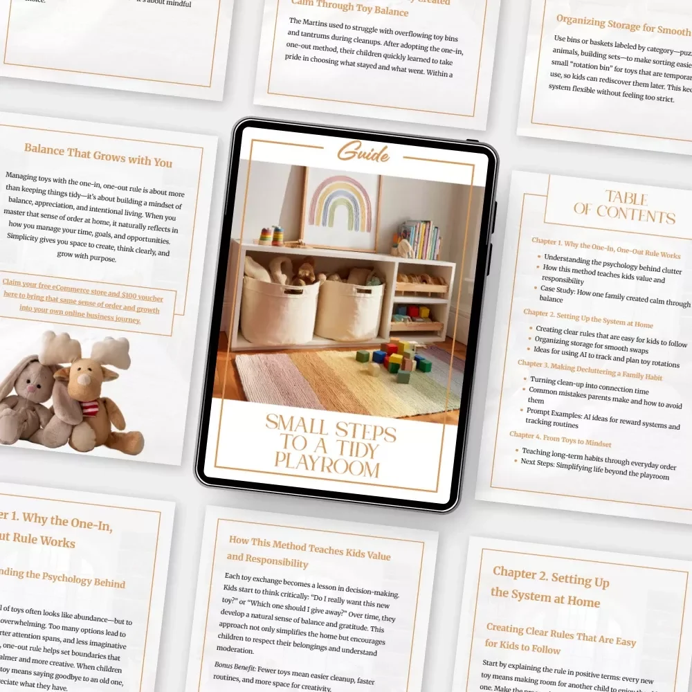 Small Steps to a Tidy Playroom | Digital Decluttering Guide for Parents | Minimalist Kids Organization eBook | Playroom Clean-Up Checklist & Family Habits Planner