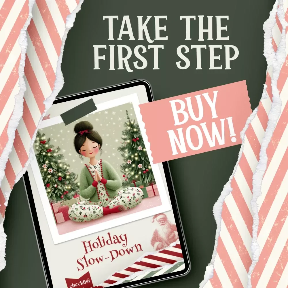 Holiday Slow-Down Checklist | Printable Self-Care Checklist for a Calmer Season | Digital Download for Mindful Holidays | how to slow down during holidays