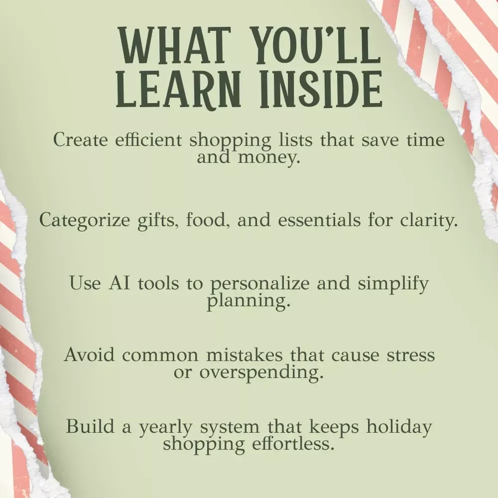 How To Organize Holiday Shopping Lists | Digital Guide for Stress-Free Gift Planning, Budgeting & Time Management | Step-by-Step Holiday Organization eBook