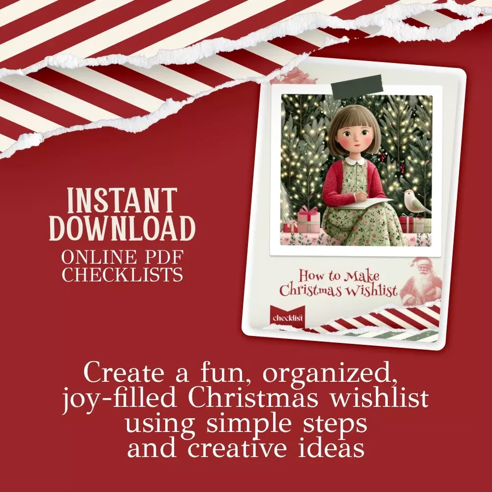 How to Make Christmas Wishlist Checklist | Printable Holiday Guide | Festive Step-by-Step Wish List Planner | how to make a christmas wishlist