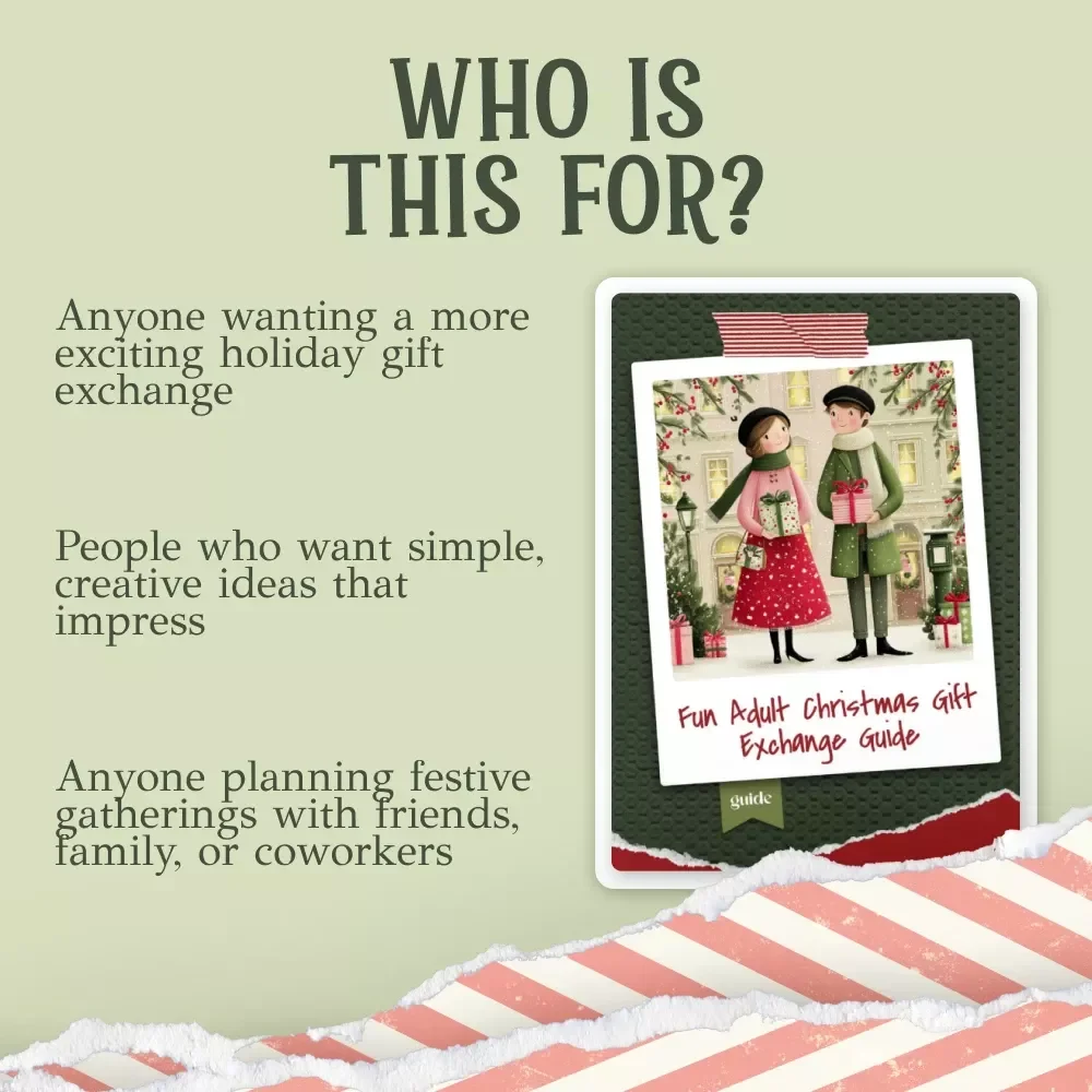 Fun Adult Christmas Gift Exchange Guide | Printable Holiday Party Guide for christmas gift exchange ideas for adults | Festive Digital Download