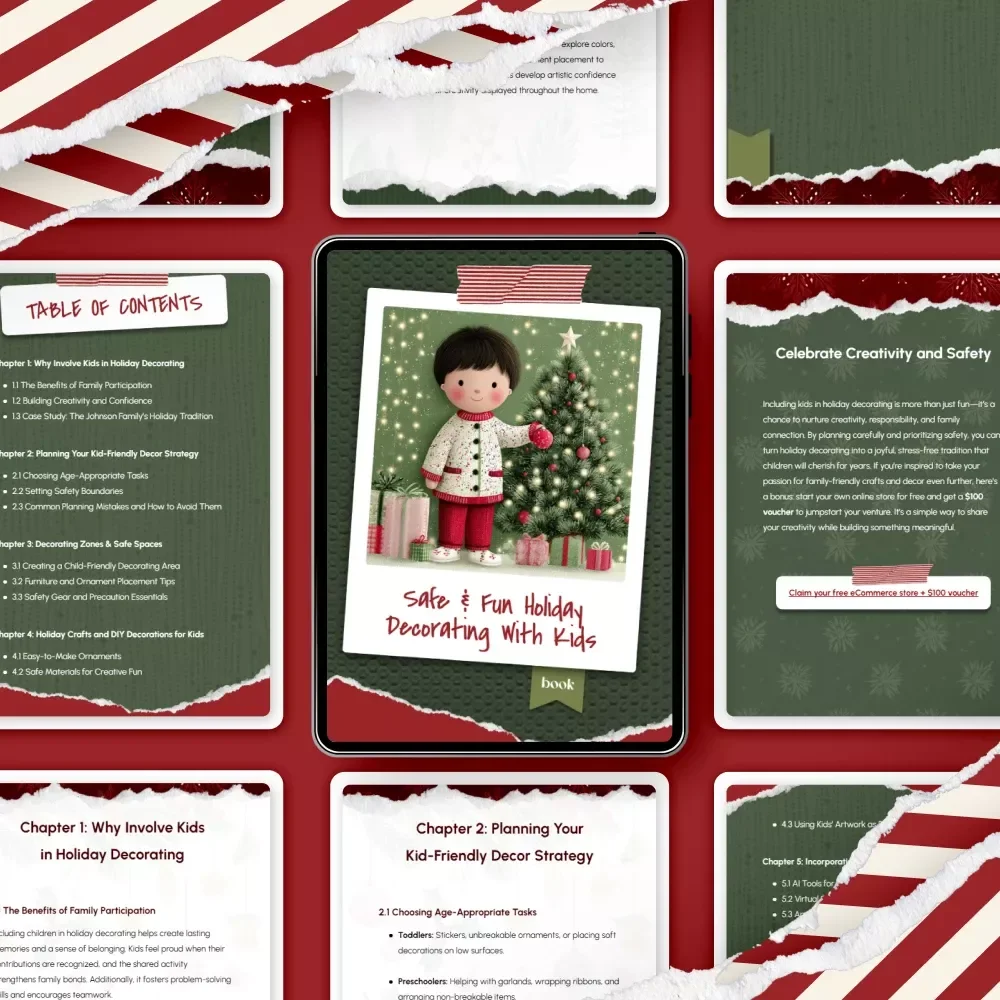 Safe & Fun Holiday Decorating with Kids | Kid-Friendly Holiday eBook | How to Include Kids in Holiday Decorating Safely | Family Decorating Guide