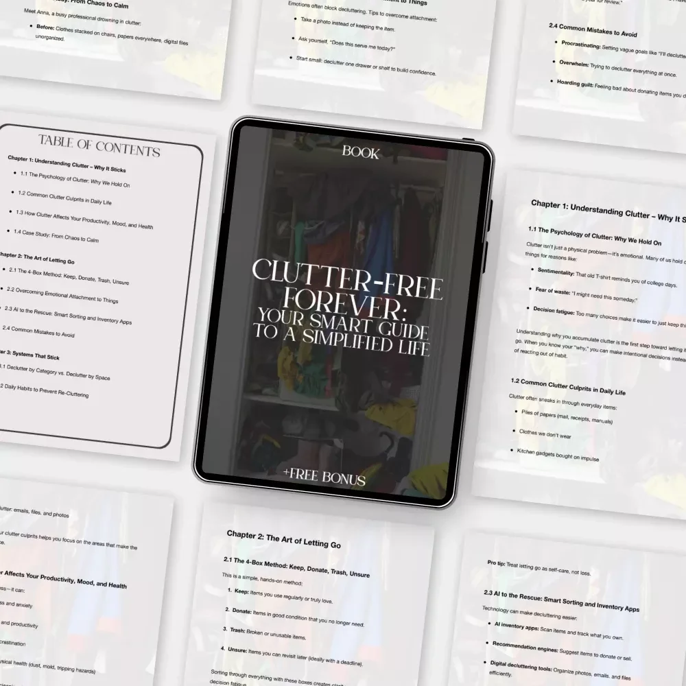 Clutter-Free Forever: Your Smart Guide to a Simplified Life | Digital Download Guide on How to Get Rid of Clutter Forever | Minimalist Home & Productivity eBook