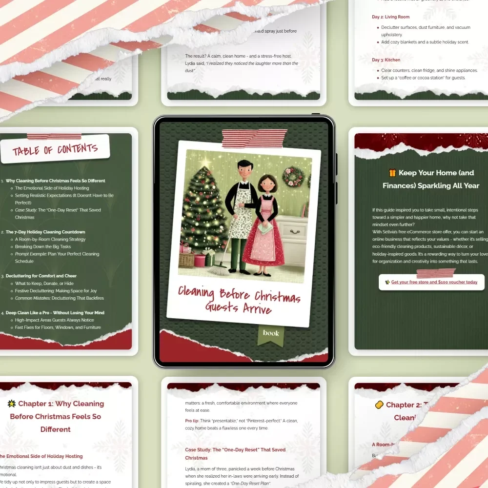 Cleaning Before Christmas Guests Arrive | Holiday Prep eBook for Stress-Free Hosting | Ultimate Guide for the Best Way to Clean Before Christmas Guests