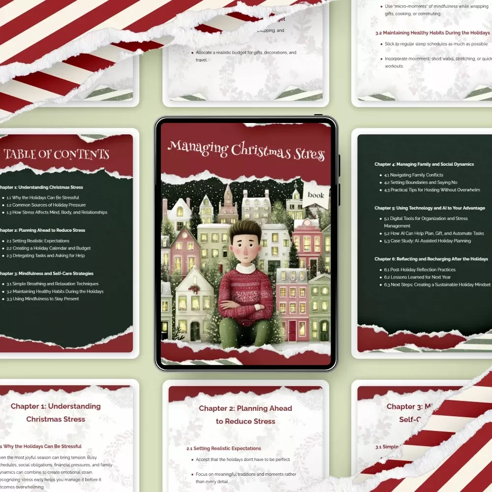 Managing Christmas Stress eBook | Holiday Wellness Guide for Calm Celebrations | Stress-Free Christmas Planning | how to manage christmas stress