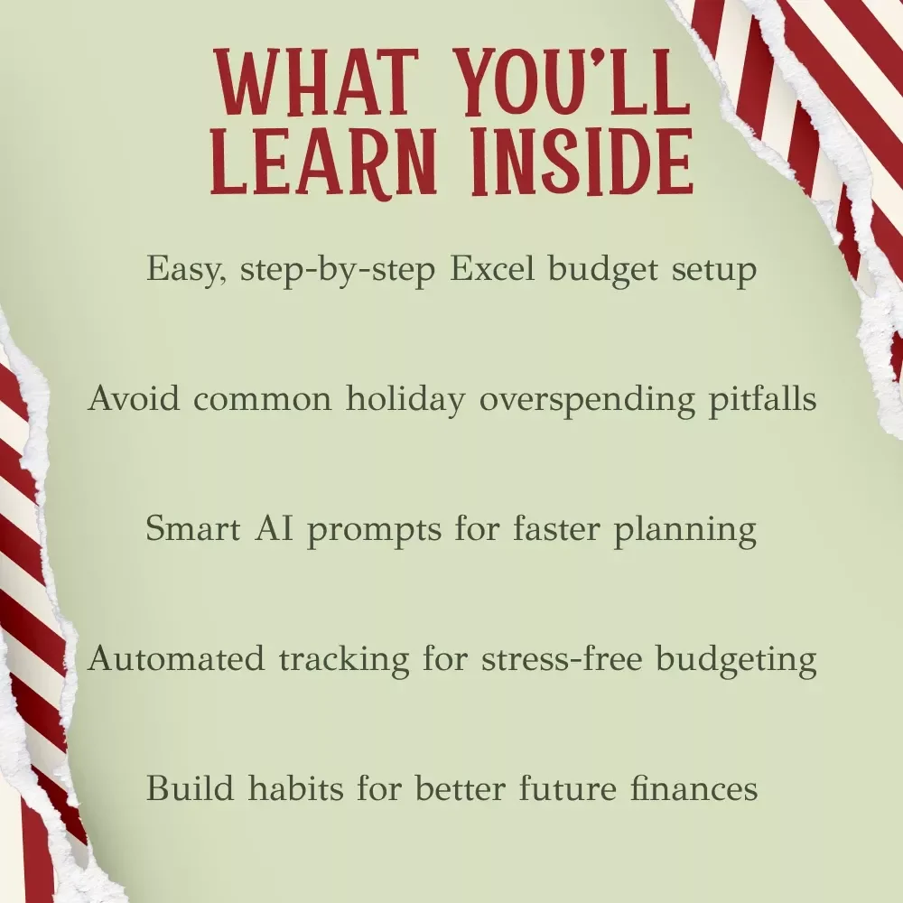 Smart Holiday Budgeting in Excel | Christmas Budget Planner | Digital Guide for Stress-Free Spending | How to Make a Christmas Budget in Excel