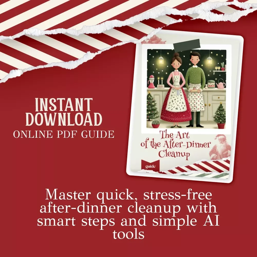 The Art of the After-Dinner Cleanup | Holiday Kitchen Reset Guide for Stress-Free Hosting | Digital Download for the best way to clean up after christmas dinner