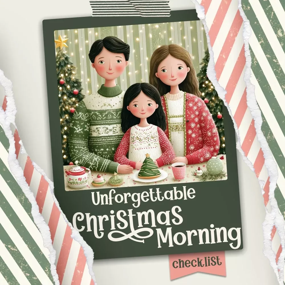 A Checklist for an Unforgettable Christmas Morning | Printable Holiday Guide for Families | How to Make Christmas Morning Special for Your Family | Cozy & Magical Christmas Printable