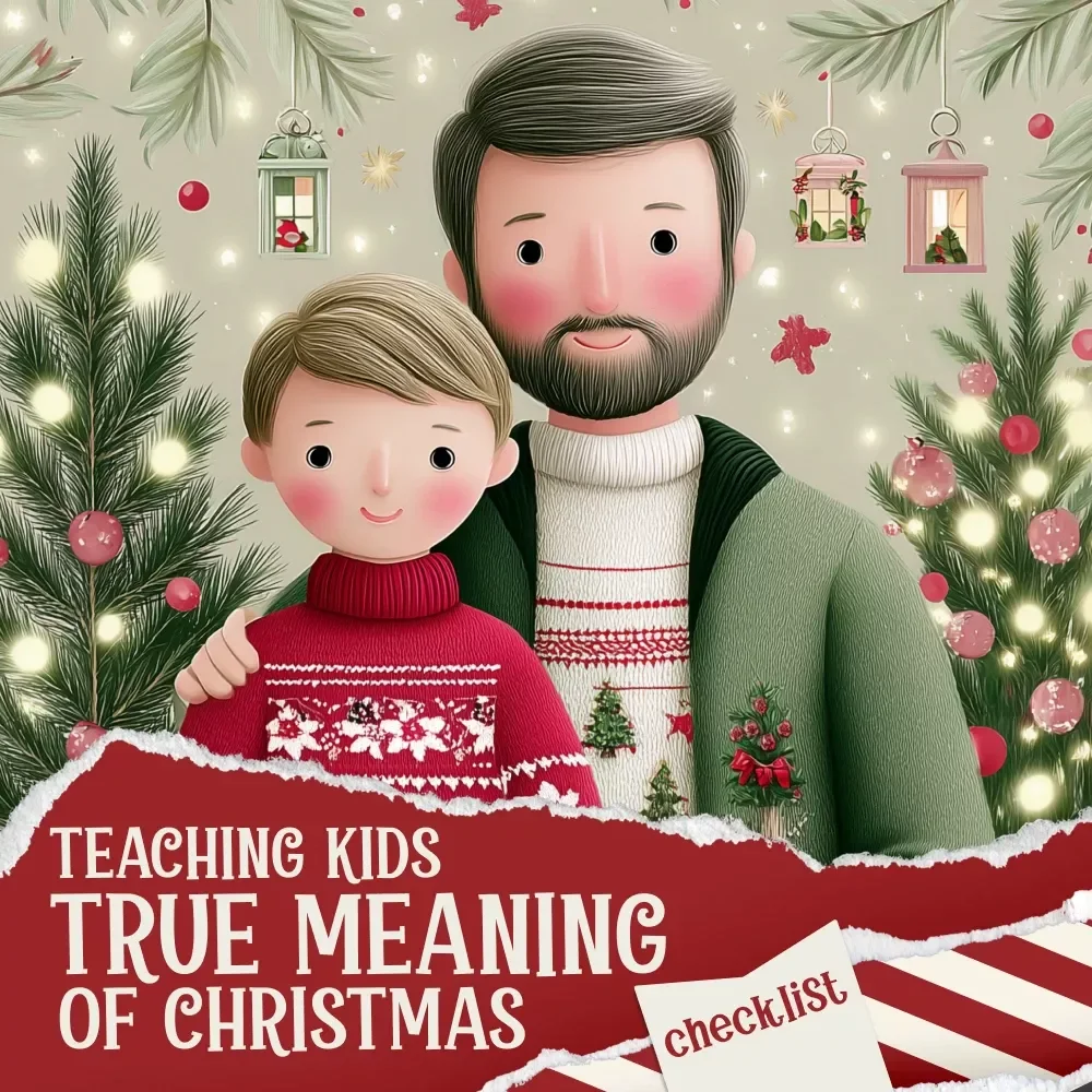 Teaching Kids the True Meaning of Christmas Checklist | Holiday Parenting Guide | How to Teach Kids the True Meaning of Christmas | Meaningful Christmas Traditions for Families