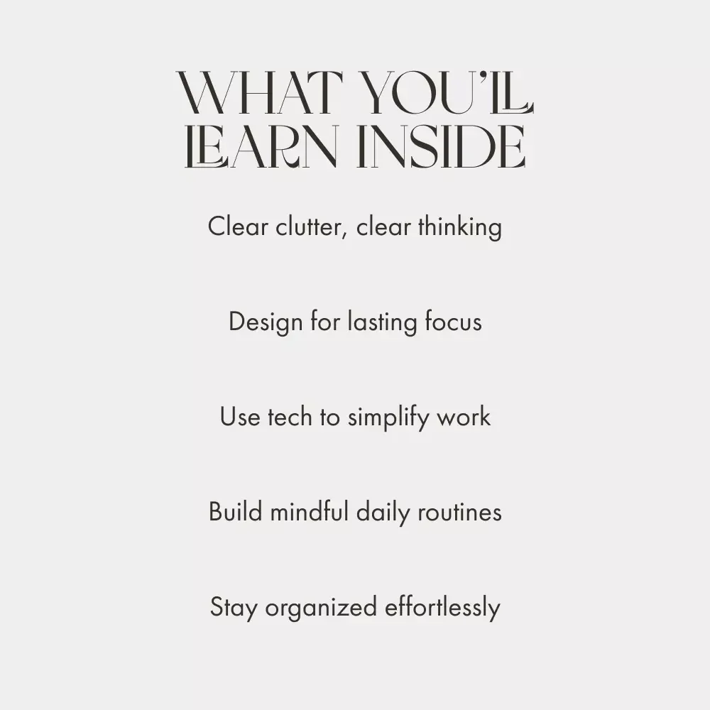 Organizing Your Home Office for a Focused Mind | Digital Guide on How to Organize Home Office for Mental Clarity | Minimalist Workspace eBook, Decluttering & Productivity Tips
