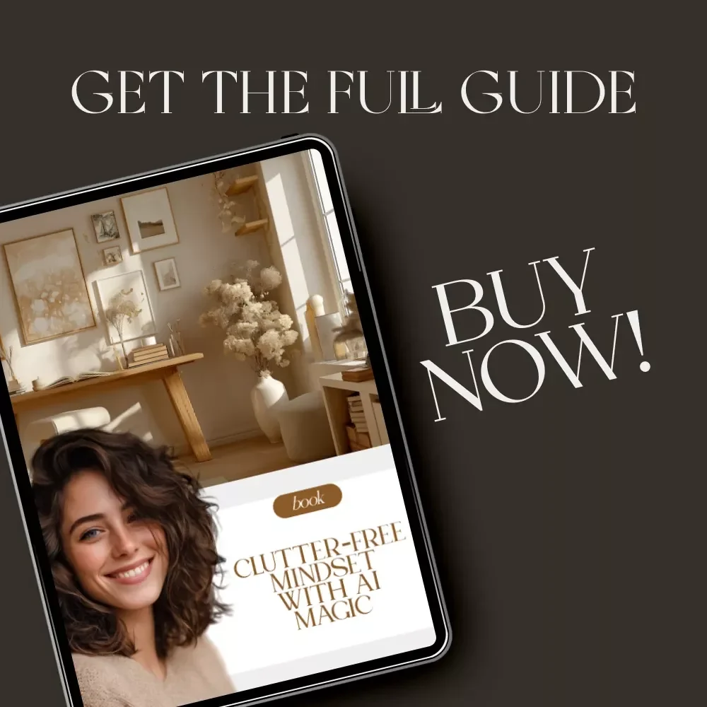 Clutter-Free Mindset with AI Magic | How to Use AI to Create a Decluttering Plan | Digital eBook for Simplifying Your Space & Mind