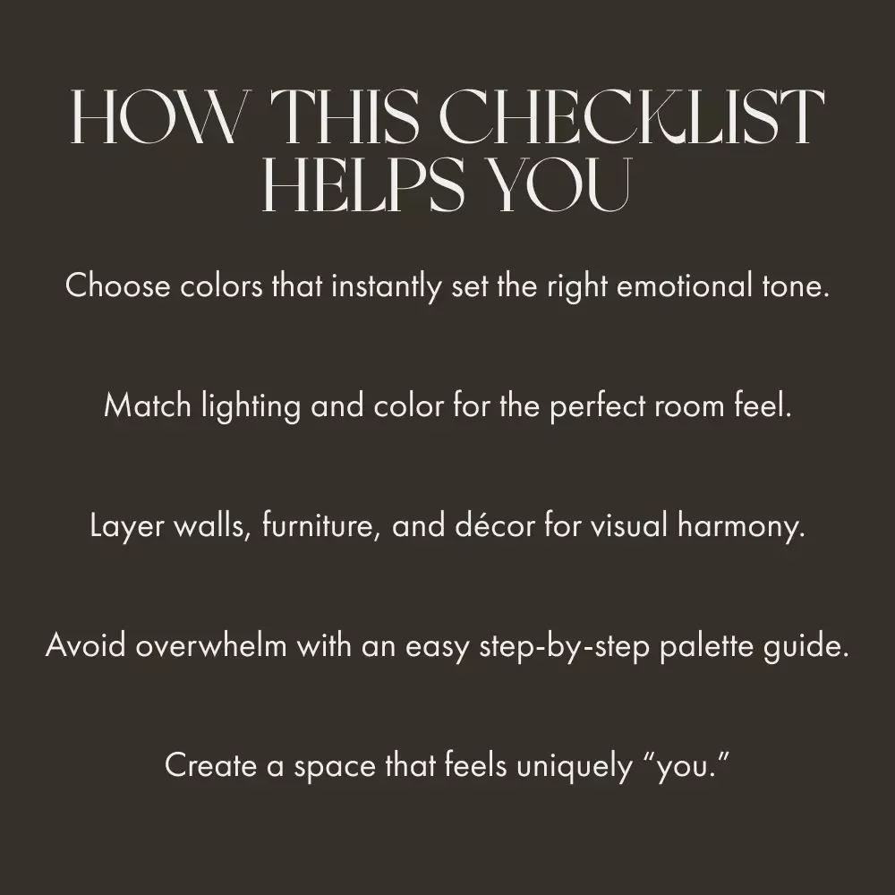 Home Vibe Checklist: Pick Your Perfect Palette | Digital Color Mood Guide | How to Set Home Mood with Color | Interior Design Checklist for Cozy, Vibrant & Calming Spaces